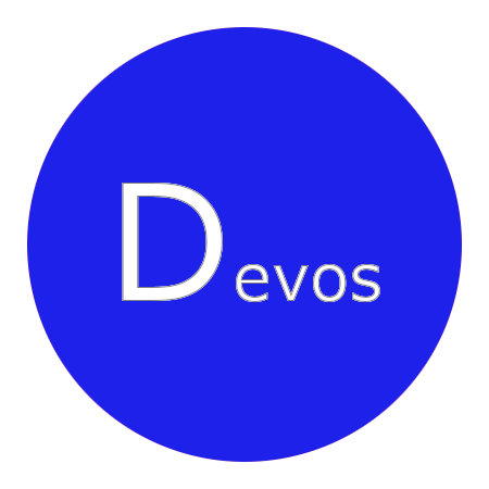 blue circle with the word Devos written inside